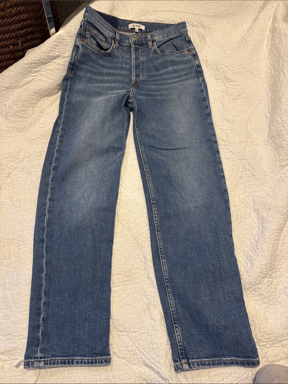 Redone straight leg button fly 27